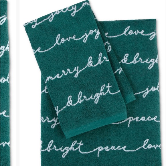 Martex Holiday Script Bath Towel 27” X 52”. 100% Cotton - Picture 1 of 4